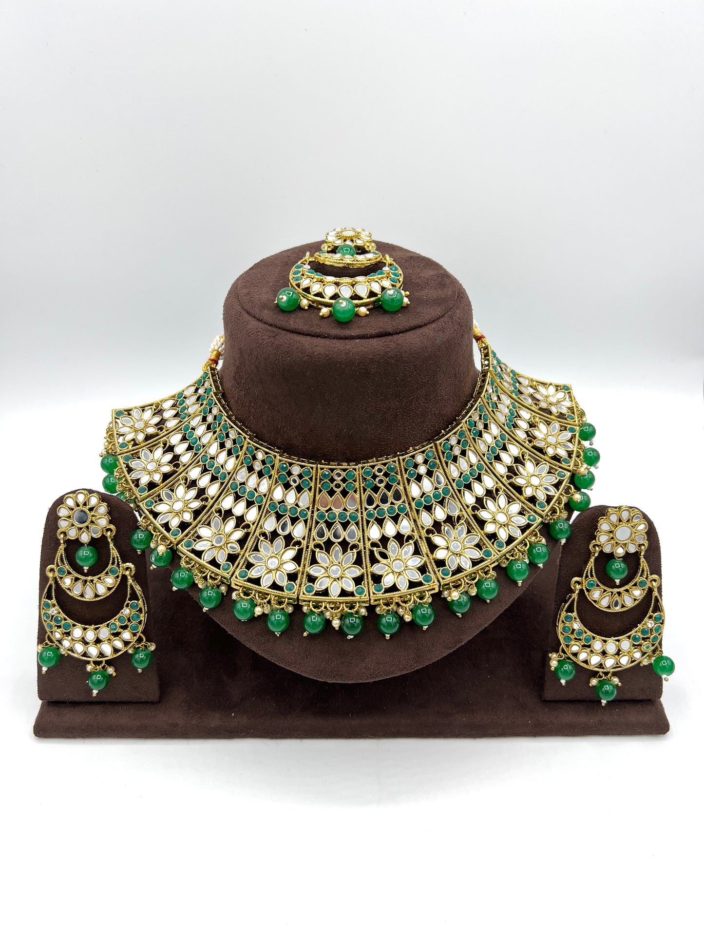 Green Sheesha Kundan Set