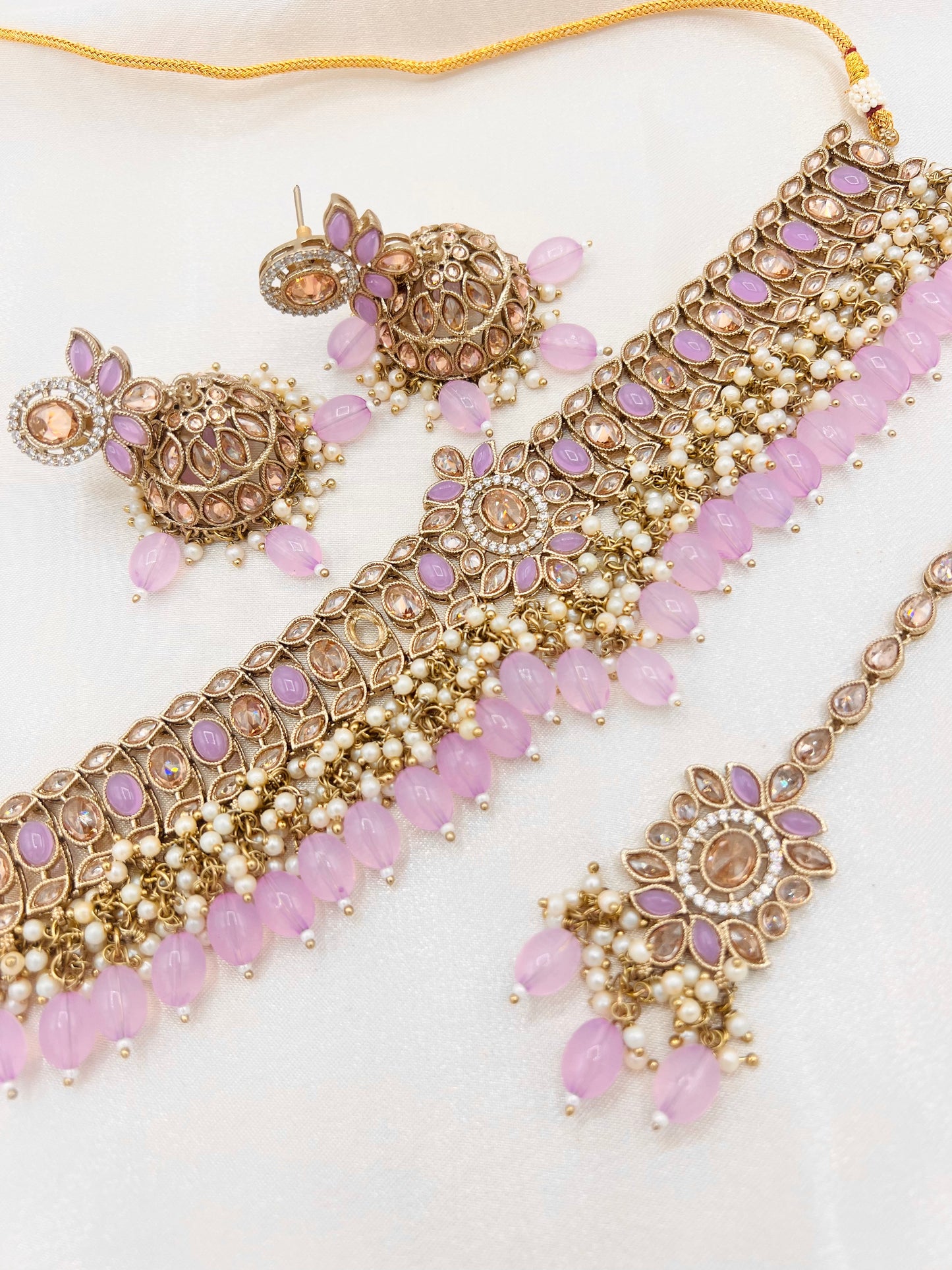 Zeenat Gold Necklace set
