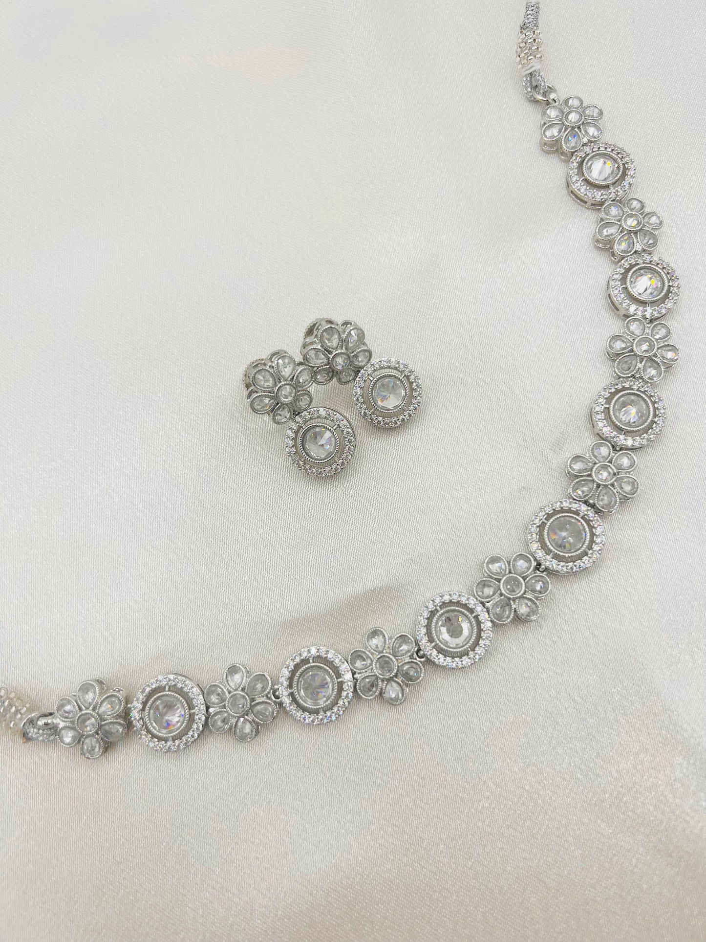 Mehnaaz Silver Necklace Set