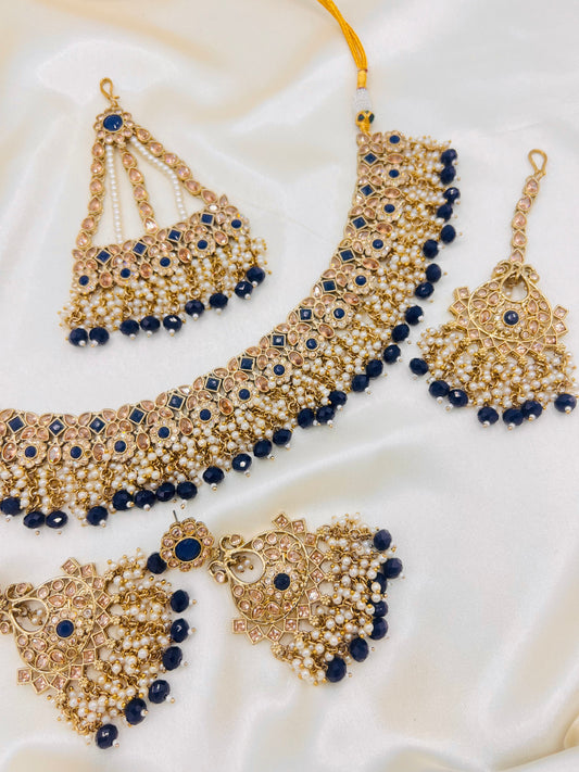 Royal Blue Alamzeb Necklace Set