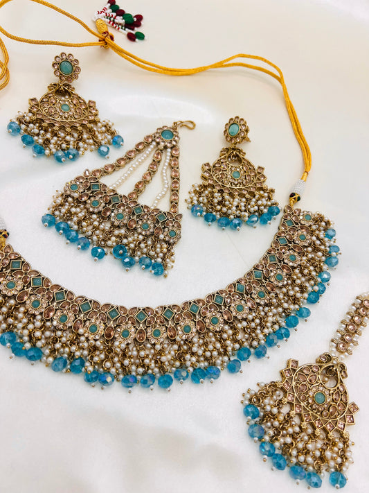 Blue Alamzeb Necklace Set