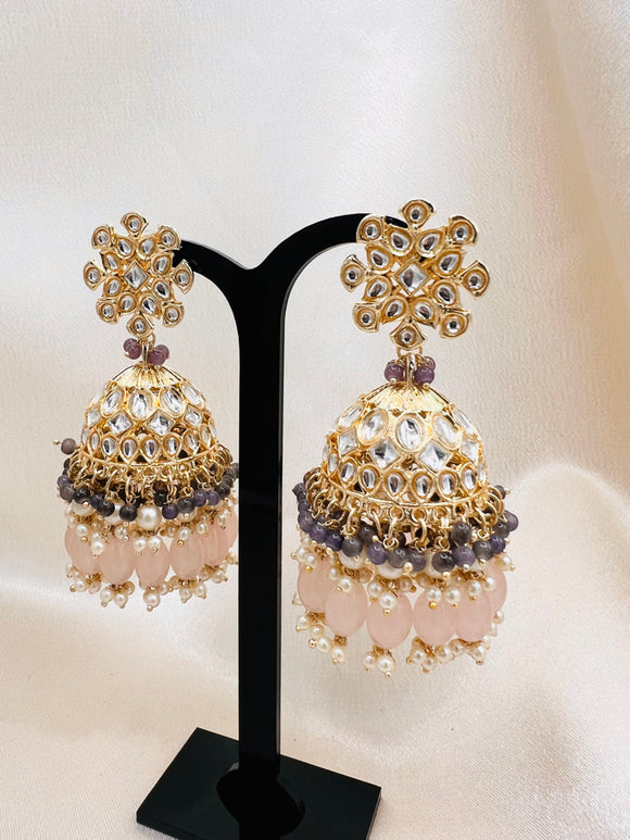 Amazon.com: Fashion Bollywood Oxidized Bali Jhumka Earrings for Women /  AZINOX731 (Purple): Clothing, Shoes & Jewelry