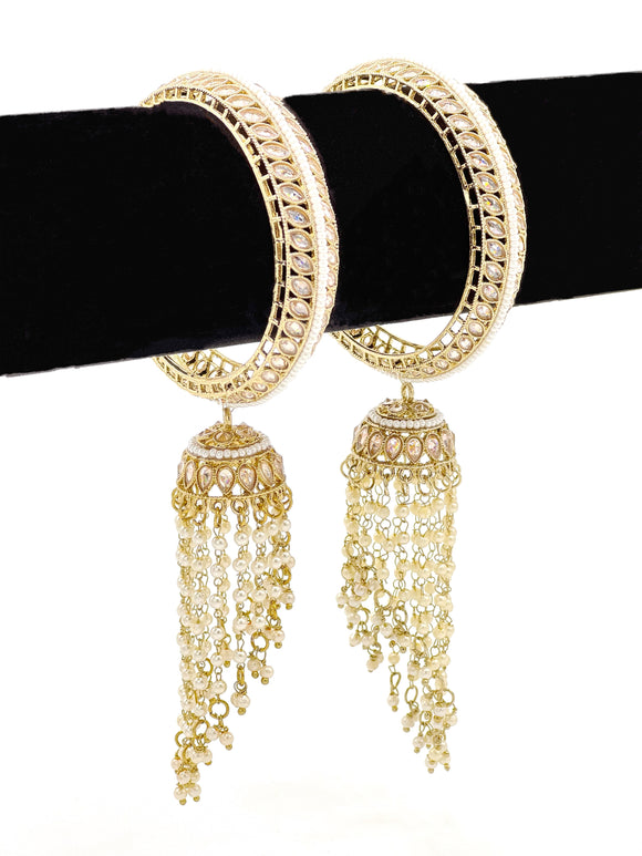 Shop Rubans Voguish Set Of 2 Gold-Plated Circular Half-Hoop Earrings Online  at Rubans